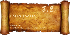Balla Evelin névjegykártya